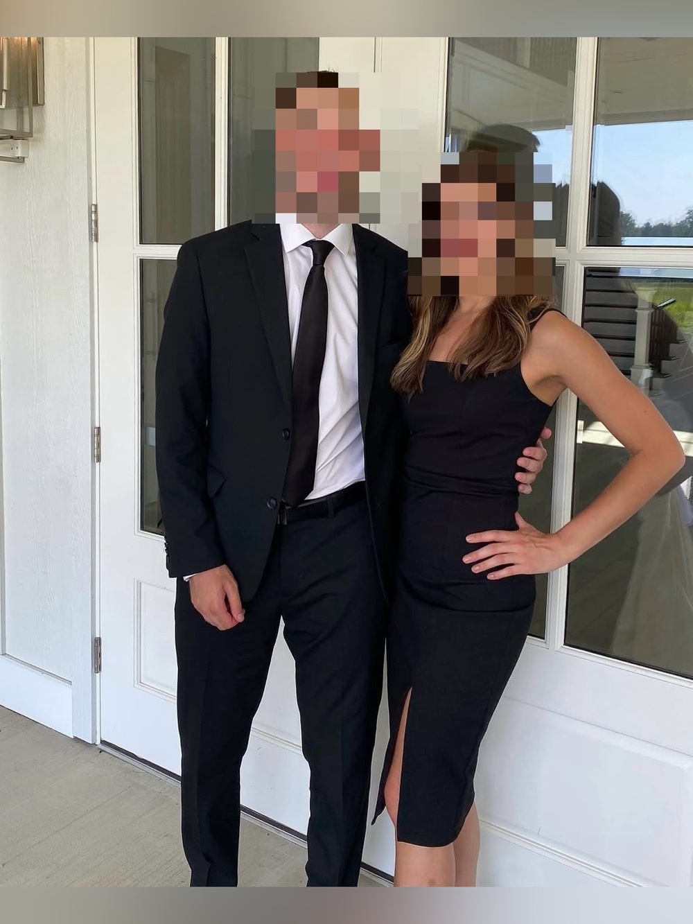 LULUS baby you’re the one black midi dress with front slit